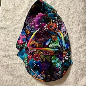 The Crazy Rat Lady Tarot Skull Cross Body Sling Bag Cotton Canvas Handmade